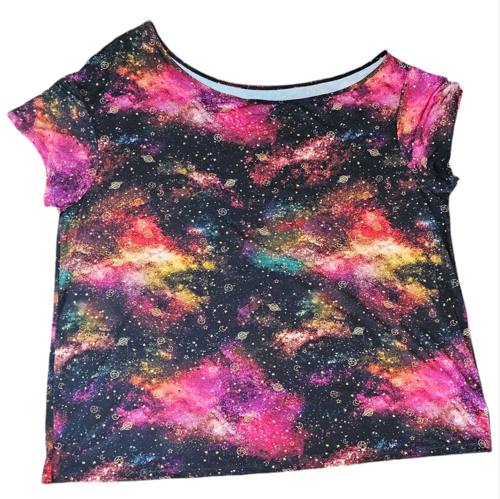 Torrid Off Shoulder Galaxy Athletic Shirt